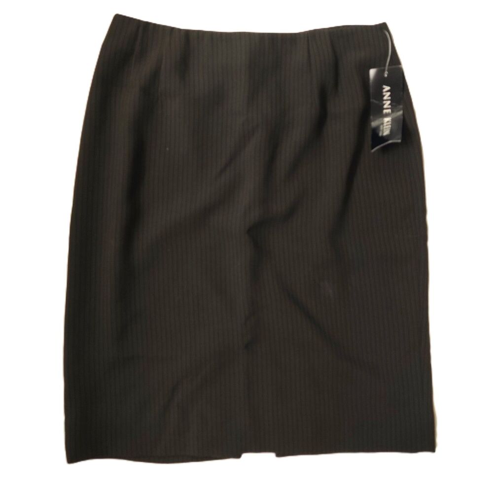 Anne Klein New York Women's Pinstripe Pencil Skirt NWT 4 Dark Jungle Green